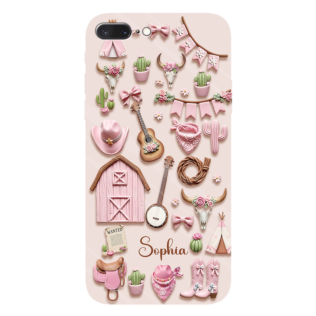 Pink Cowgirl - Personalized Cowgirl Full Print Phone Case