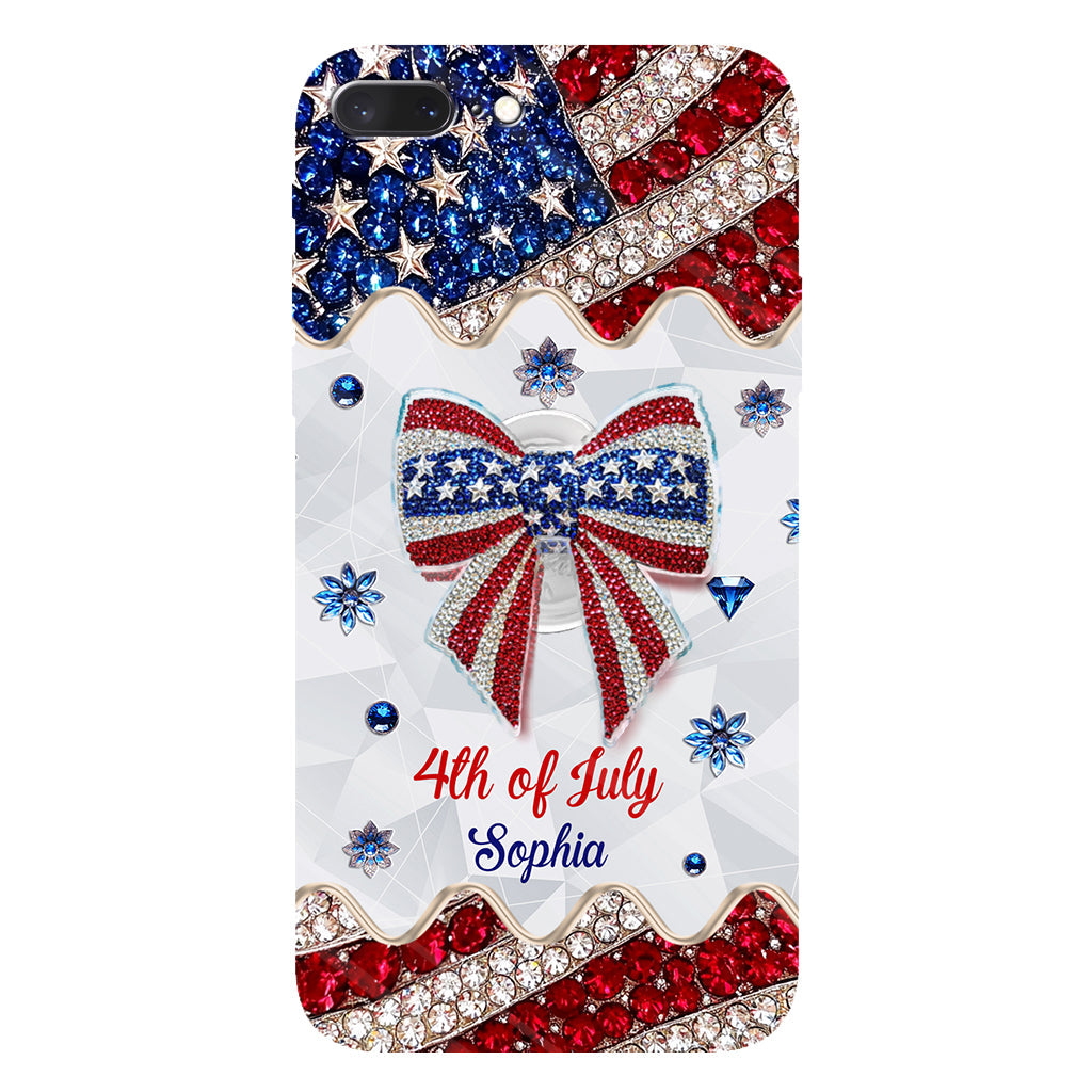 Fête de l'Indépendance - Coque de téléphone et support personnalisés avec impression intégrale pour la fête nationale américaine (4 juillet).