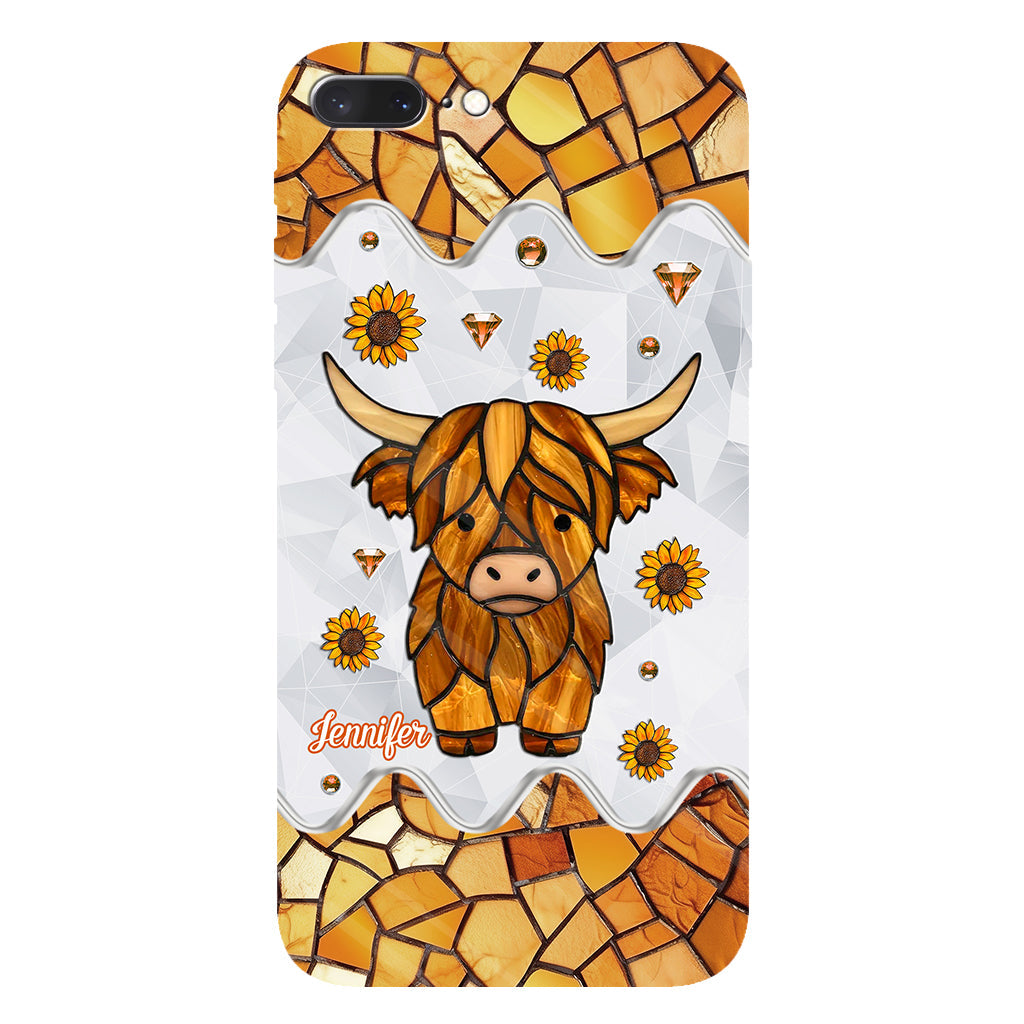 Adorable vache des Highlands - Coque de téléphone personnalisée avec imprimé intégral vache des Highlands