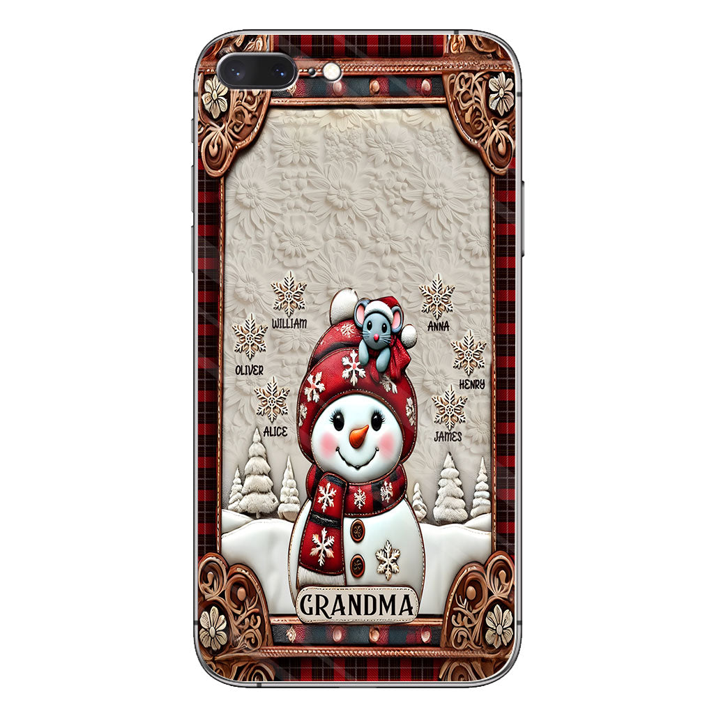 Grandma Snowman Christmas - Personalized Grandma Phone Case