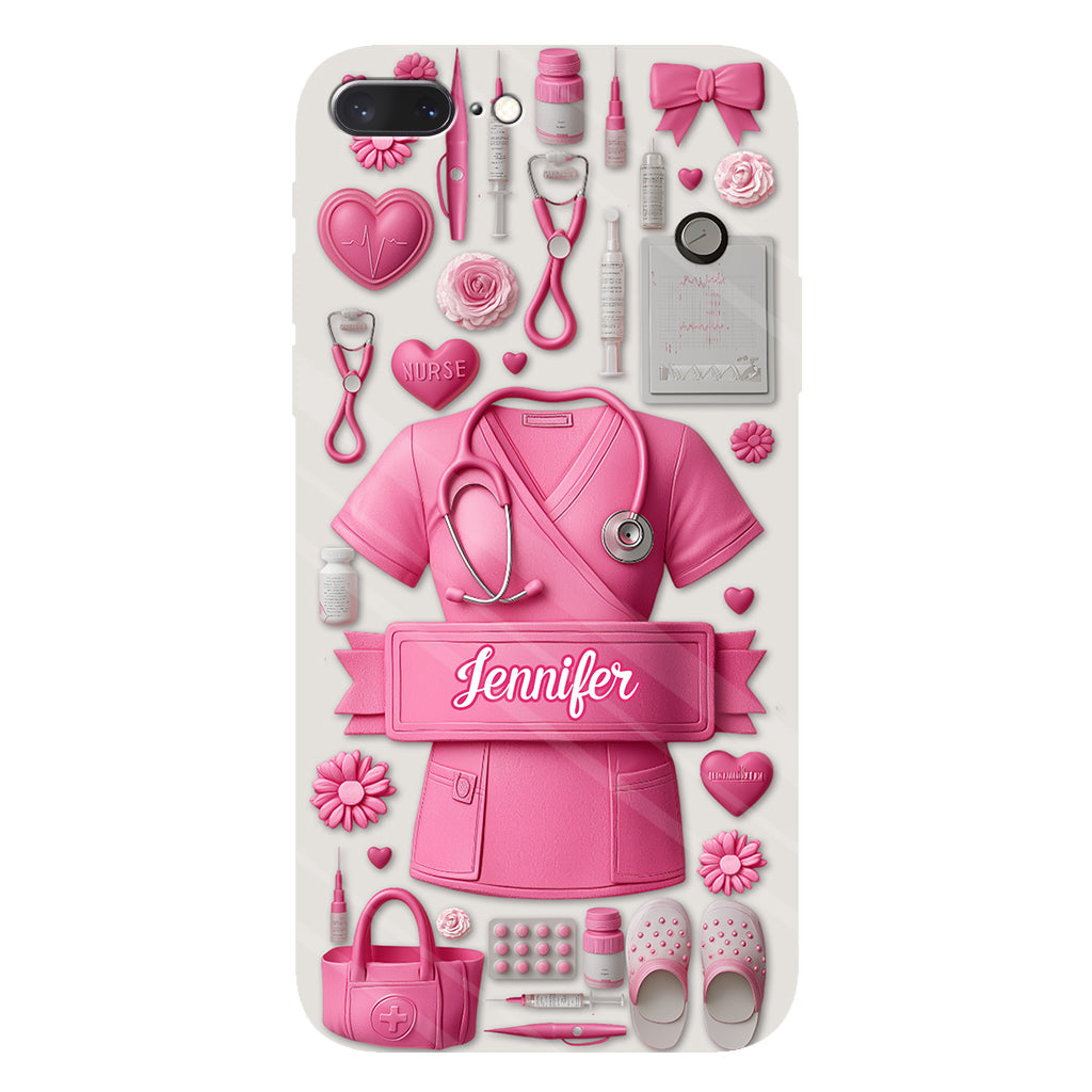 Le métier d'infirmière est un travail de cœur - Coque de téléphone personnalisée avec impression intégrale pour infirmière