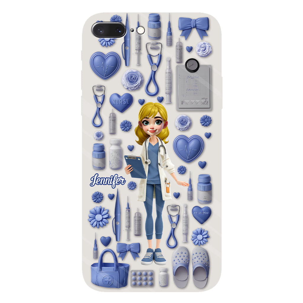 Le métier d'infirmière est un travail de cœur - Coque de téléphone personnalisée avec impression intégrale pour infirmière