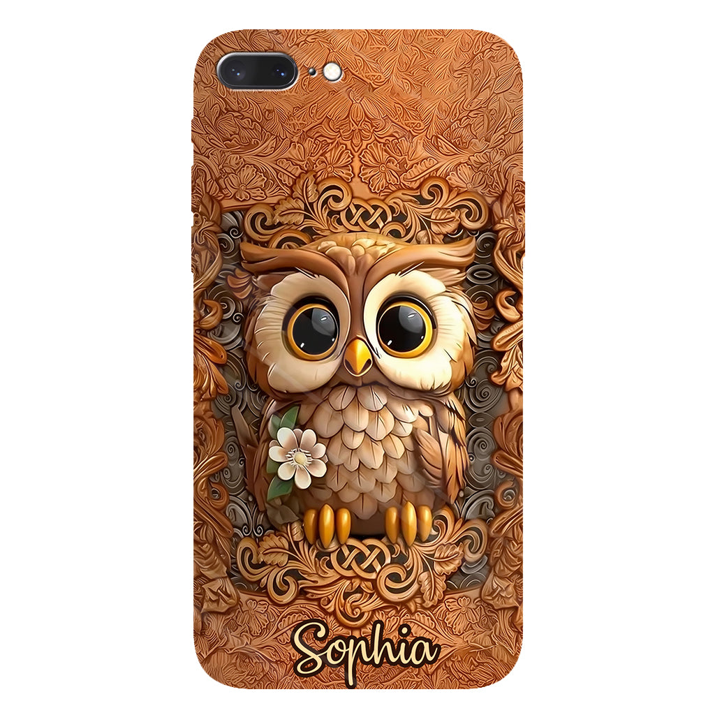Magnifique hibou - Coque de téléphone personnalisée avec motif hibou intégral
