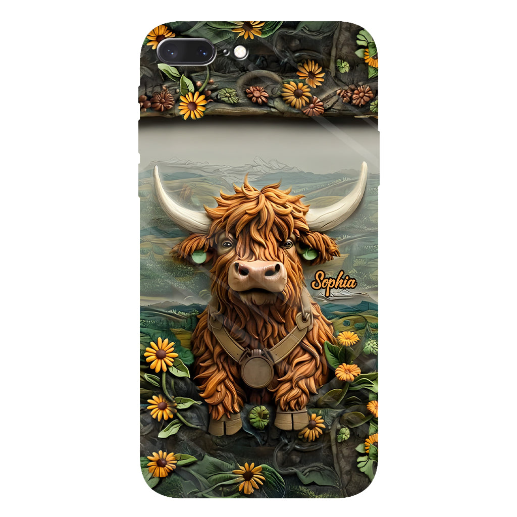 Coque de téléphone personnalisée avec imprimé vache des Highlands - Mignonne vache des Highlands