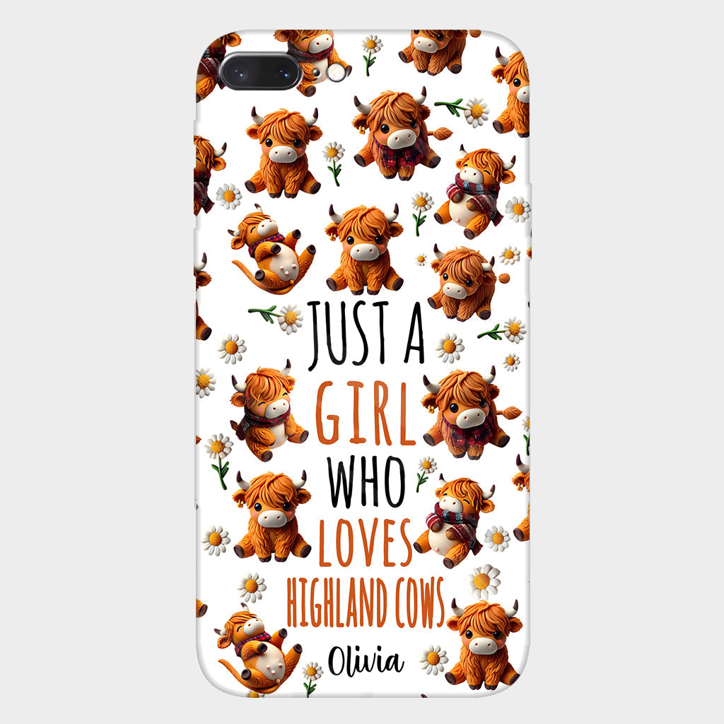 Just A Girl Who Loves Highland Cows - Personalized Highland Cow Full Print Phone Case