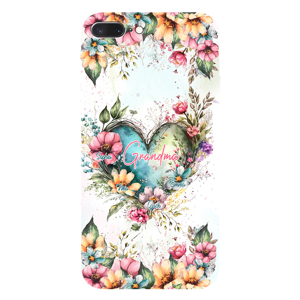 Les fleurs de la maman de grand-mère - Coque de téléphone personnalisée avec impression intégrale « Grand-mère »