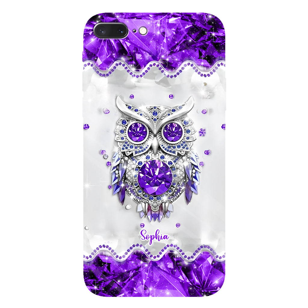 Purple Owl - Personalized Owl Full Print Phone Case