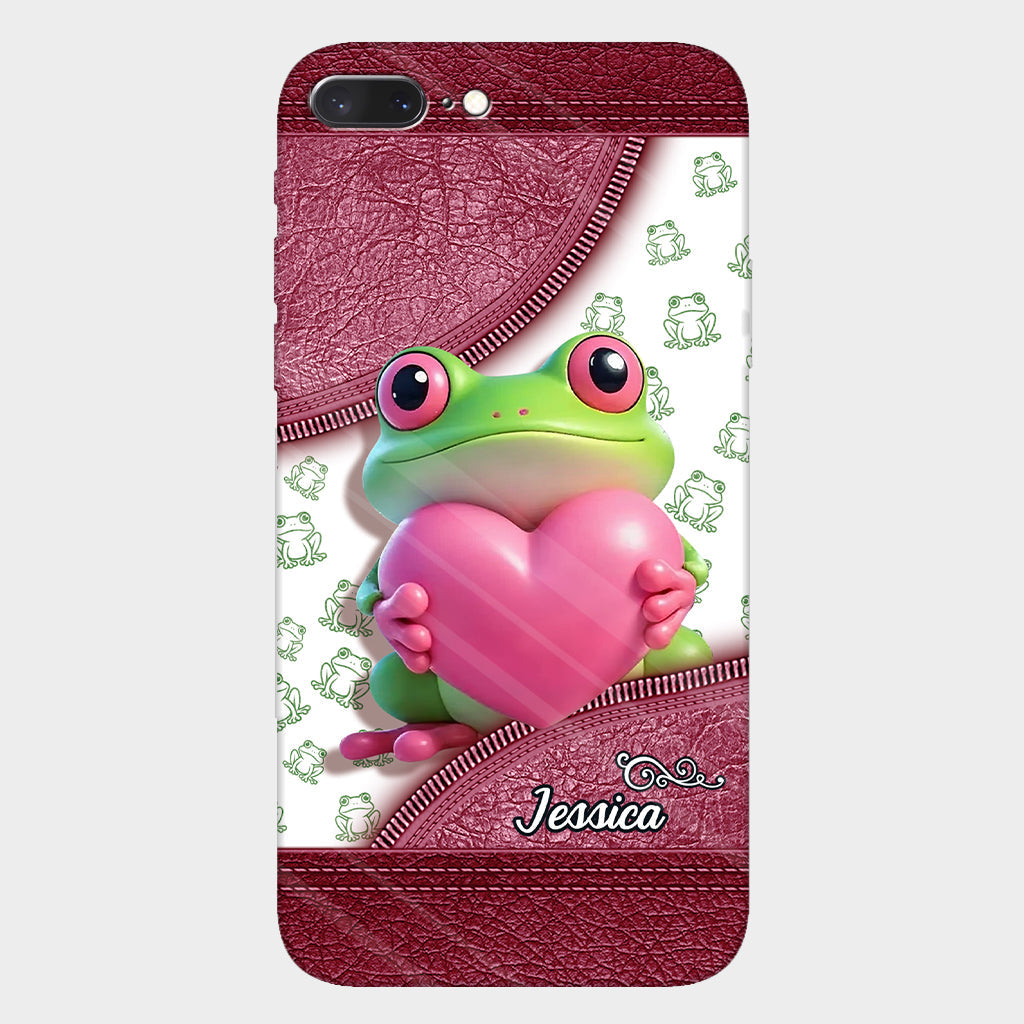 Coque de téléphone personnalisée Love Frog avec motif grenouille