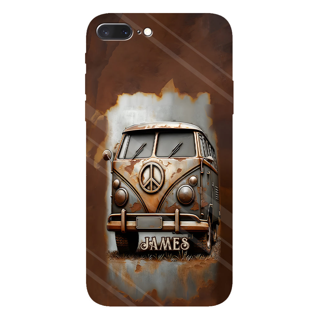 Camper Van Peace Symbol Vintage Soul - Personalized Hippie Full Print Phone Case