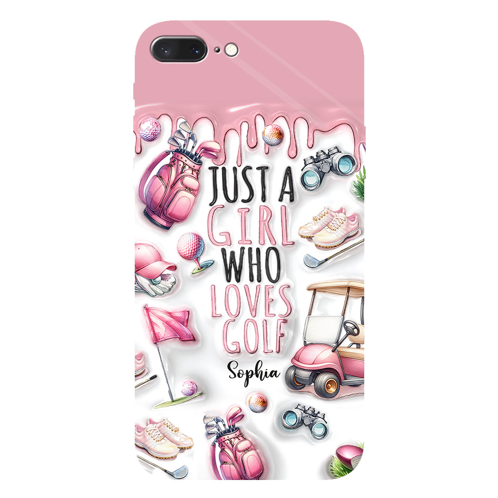 Une fille qui adore le golf - Coque de téléphone personnalisée avec imprimé golf intégral