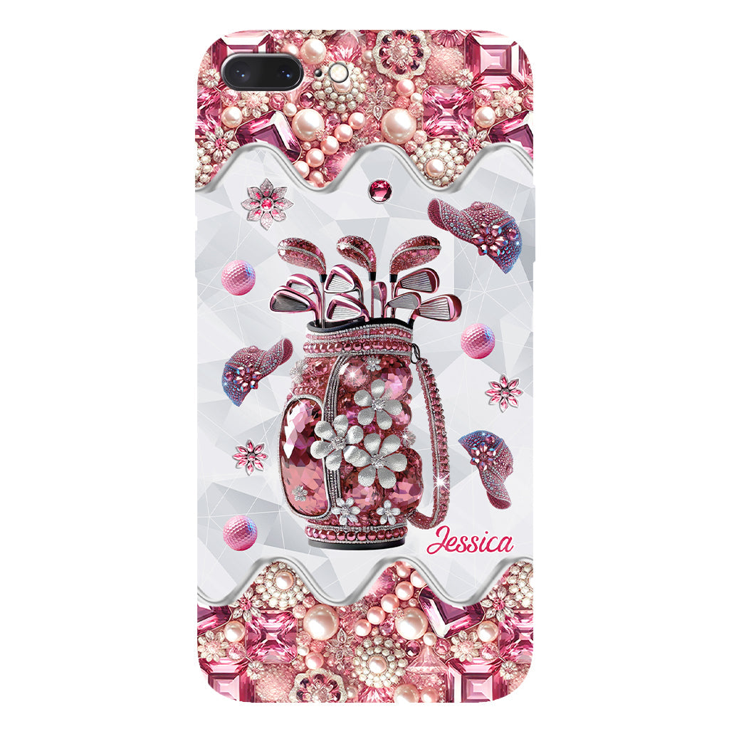 Une fille qui adore le golf - Coque de téléphone personnalisée avec imprimé golf intégral