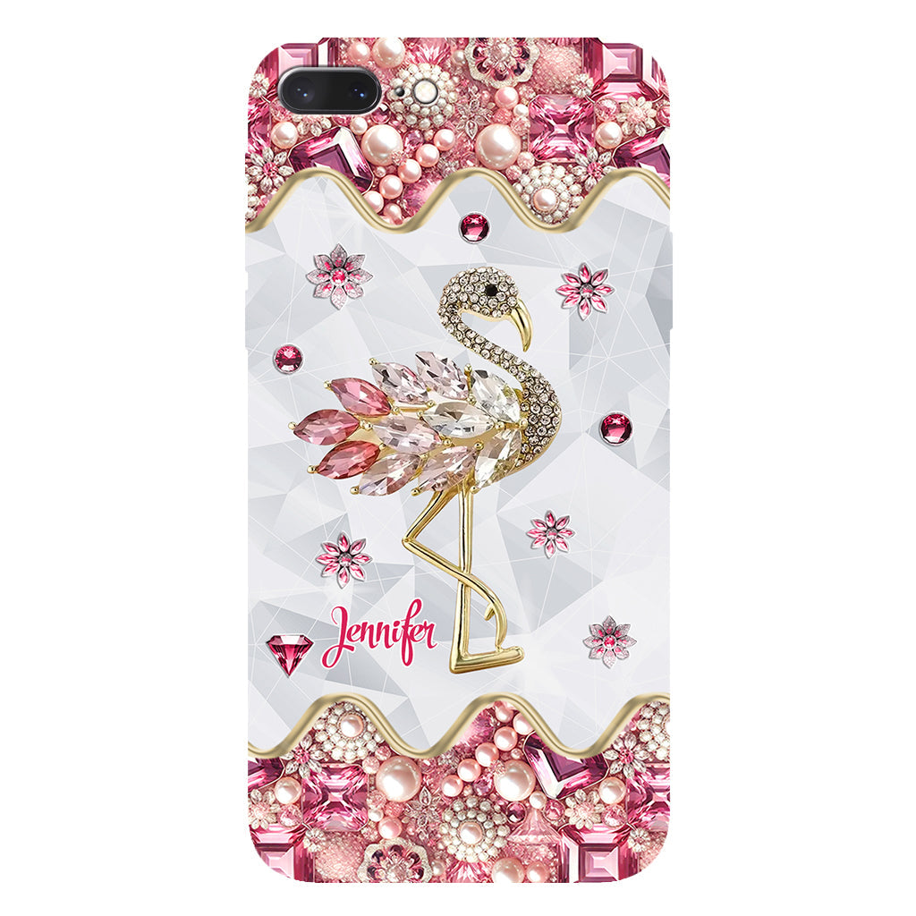 Juste une fille qui aime les flamants roses - Coque de téléphone personnalisée avec impression intégrale de flamants roses