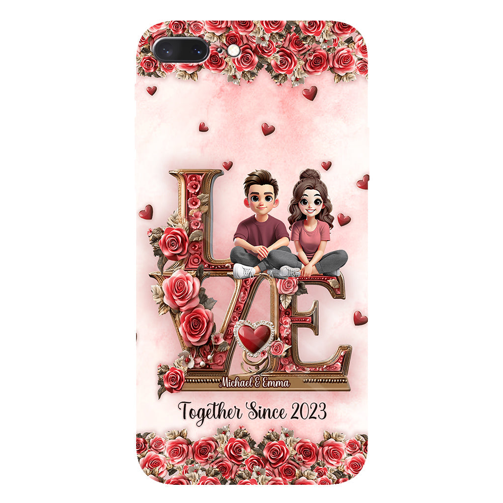 Je t'aimerai toujours - Coque de téléphone personnalisée pour couple avec impression intégrale