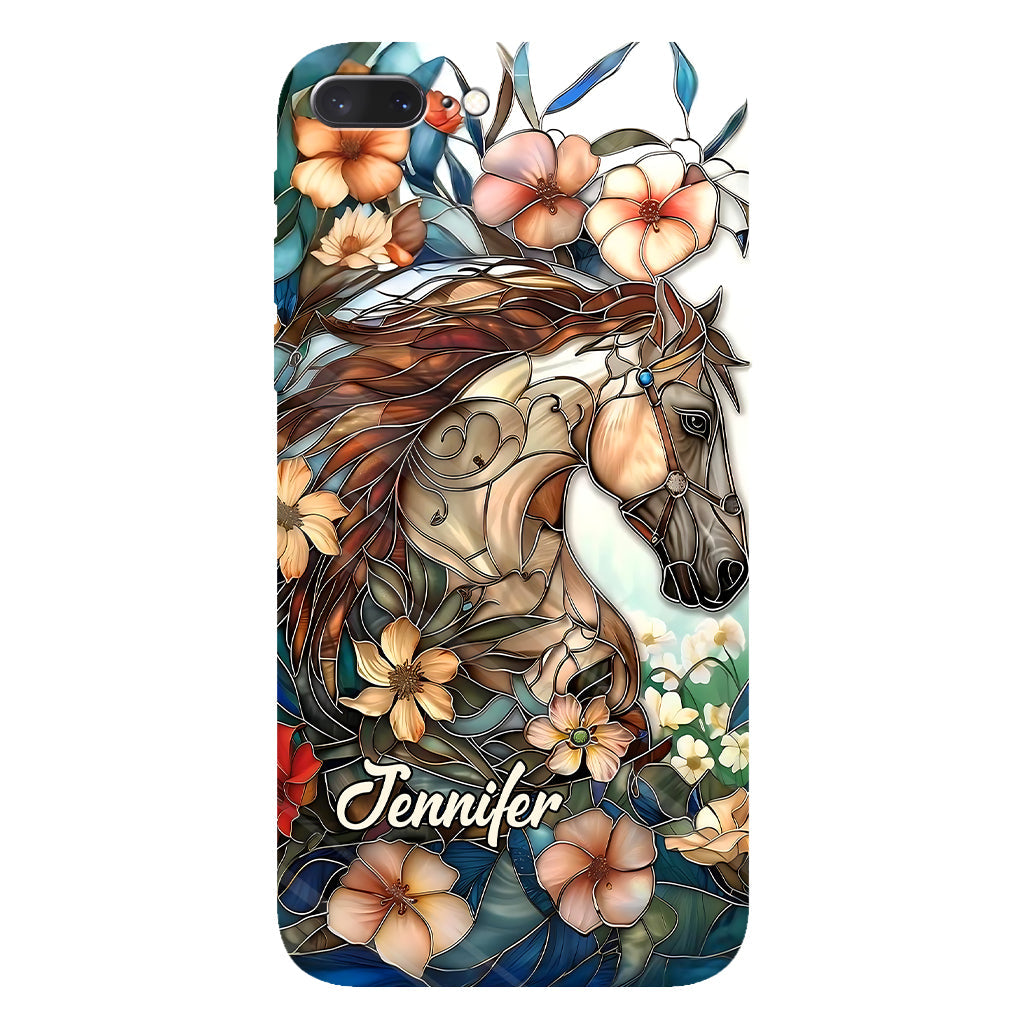 Coque de téléphone personnalisée « Amour des chevaux » avec motif intégral de cheval