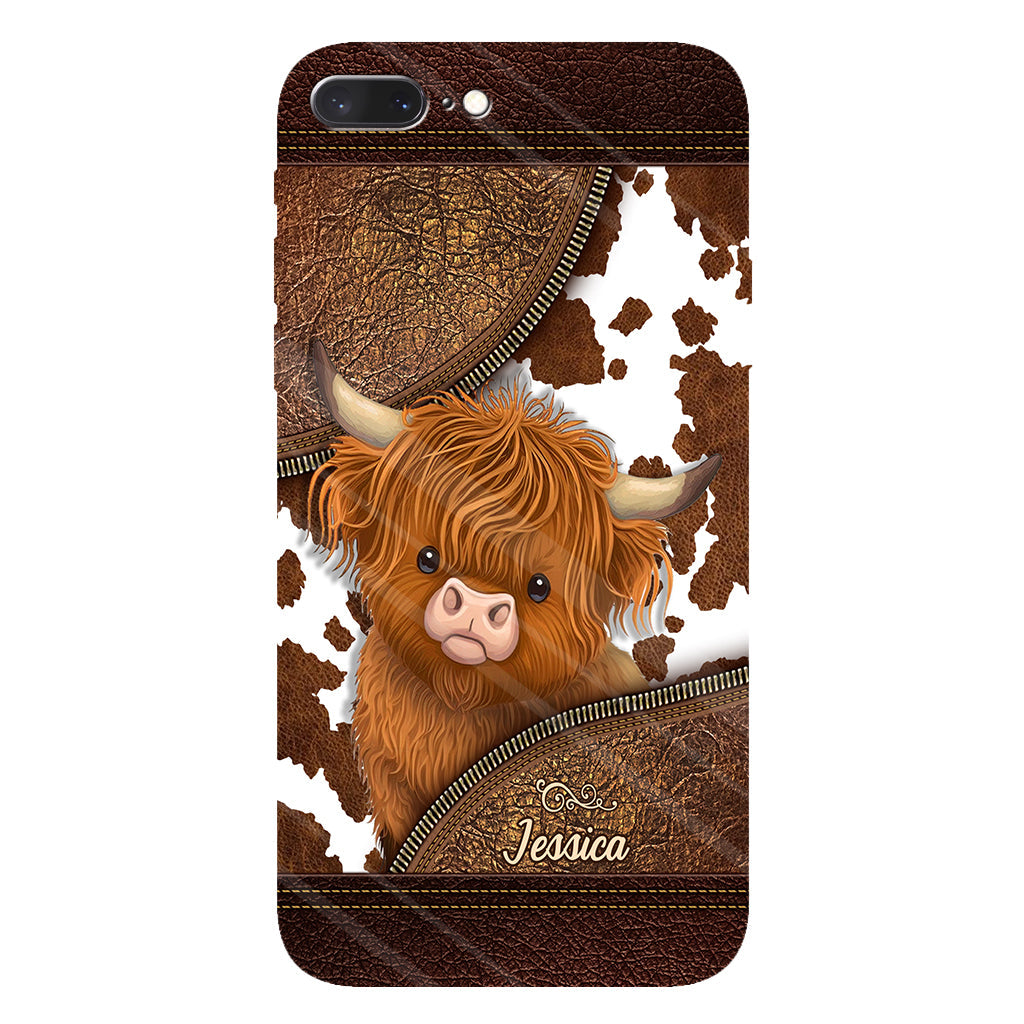 Juste une fille qui aime les vaches des Highlands - Coque de téléphone personnalisée avec impression intégrale