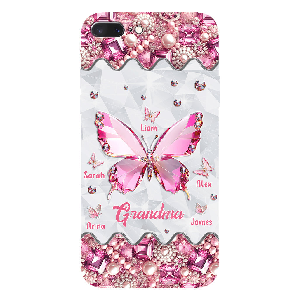 Grandma's Butterflies - Personalized Grandma Full Print Phone Case