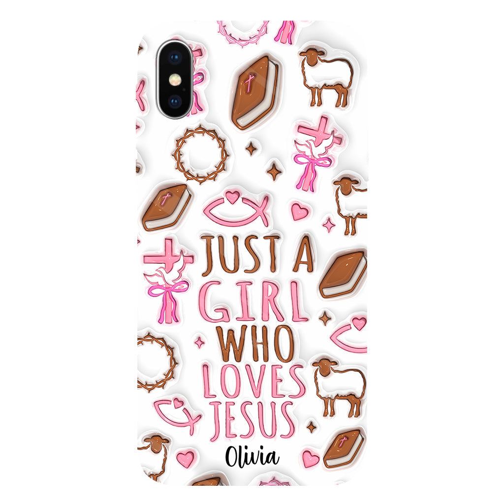 Juste une fille qui aime Jésus - Coque de téléphone personnalisée avec impression chrétienne intégrale
