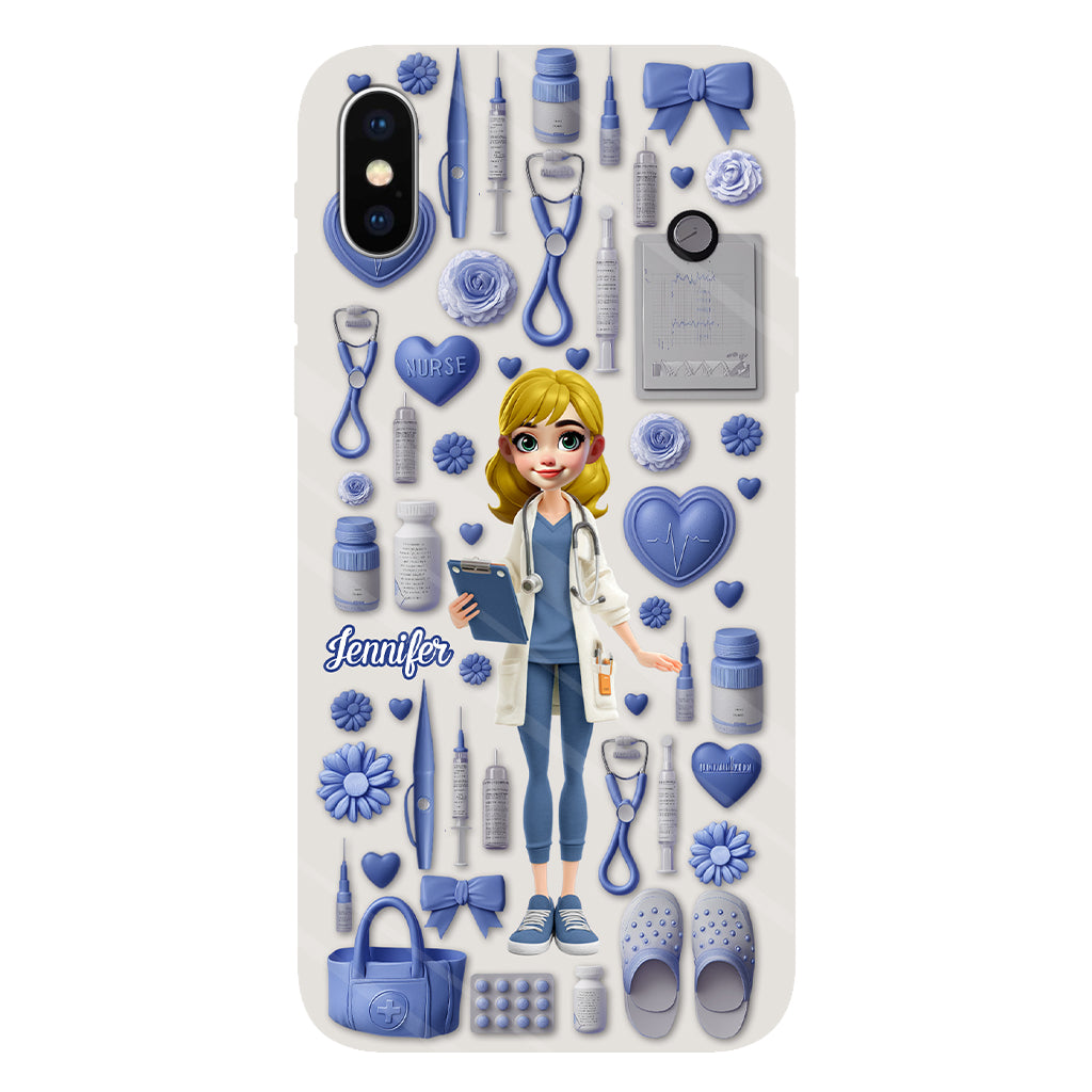 Le métier d'infirmière est un travail de cœur - Coque de téléphone personnalisée avec impression intégrale pour infirmière