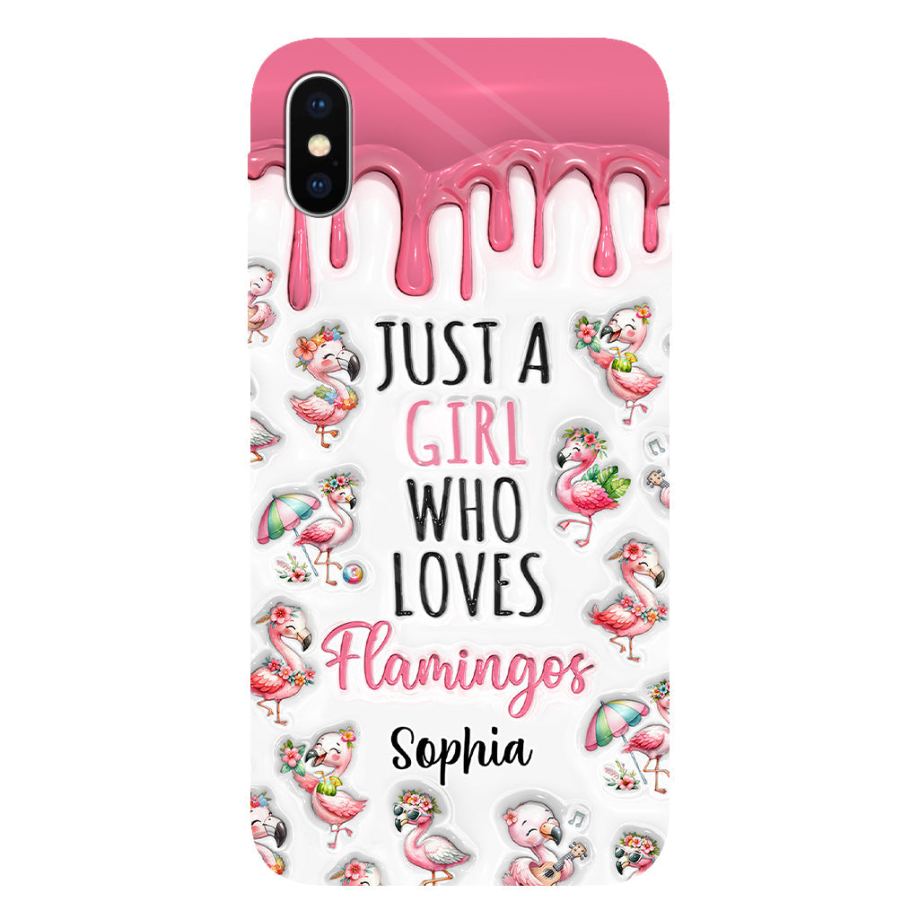 Just A Girl Who Loves Flamingos - Personalized Flamingo Full Print Phone Case