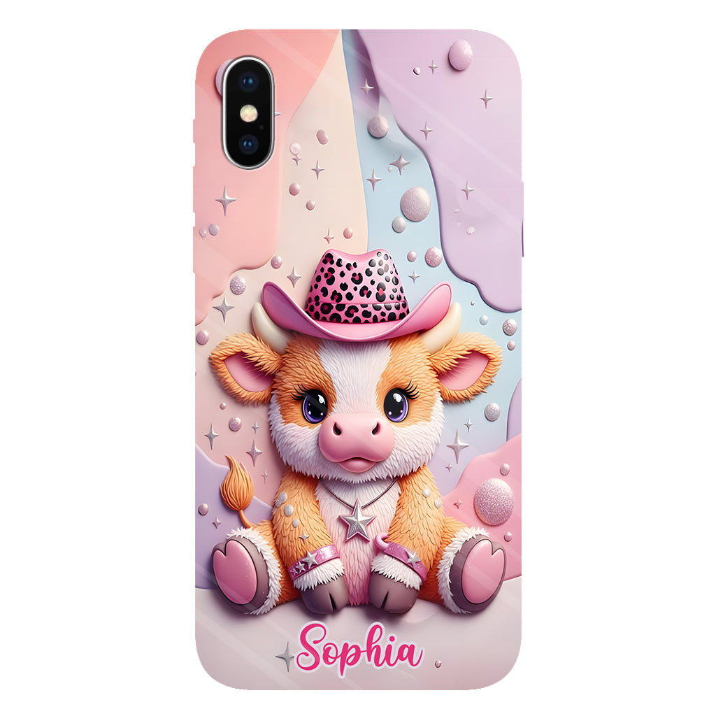 Adorable vache des Highlands - Coque de téléphone personnalisée avec imprimé intégral vache des Highlands
