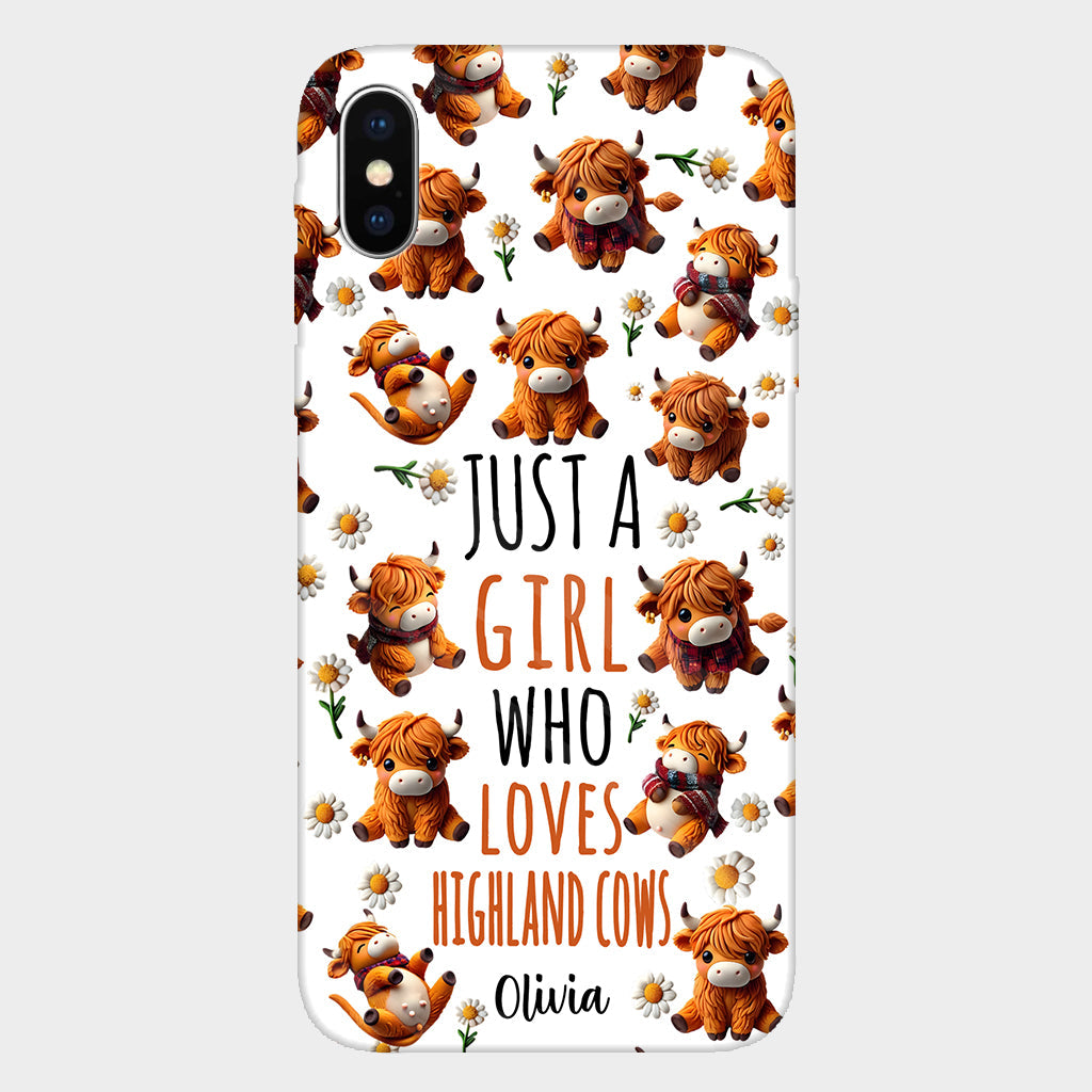 Just A Girl Who Loves Highland Cows - Personalized Highland Cow Full Print Phone Case