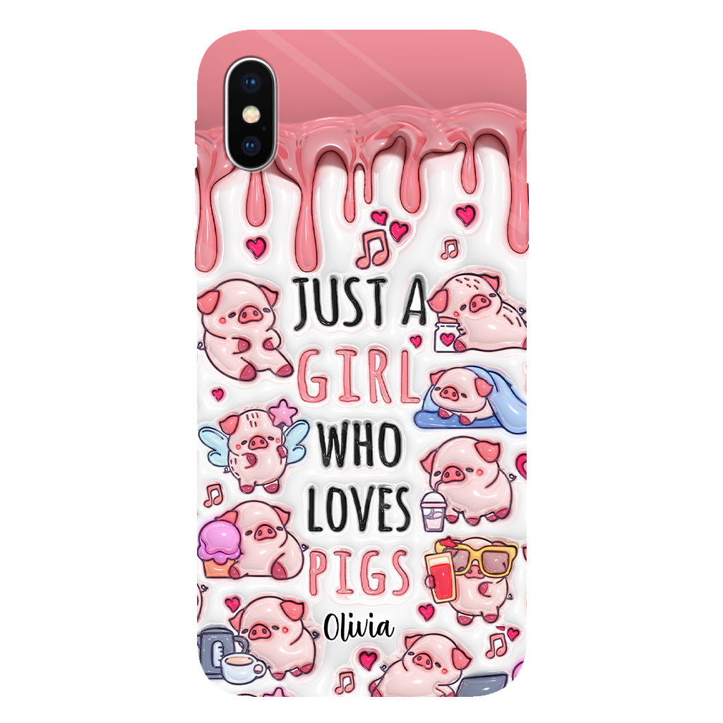 Just A Girl Who Loves Pigs - Personalized Pig Lover Full Print Phone Case