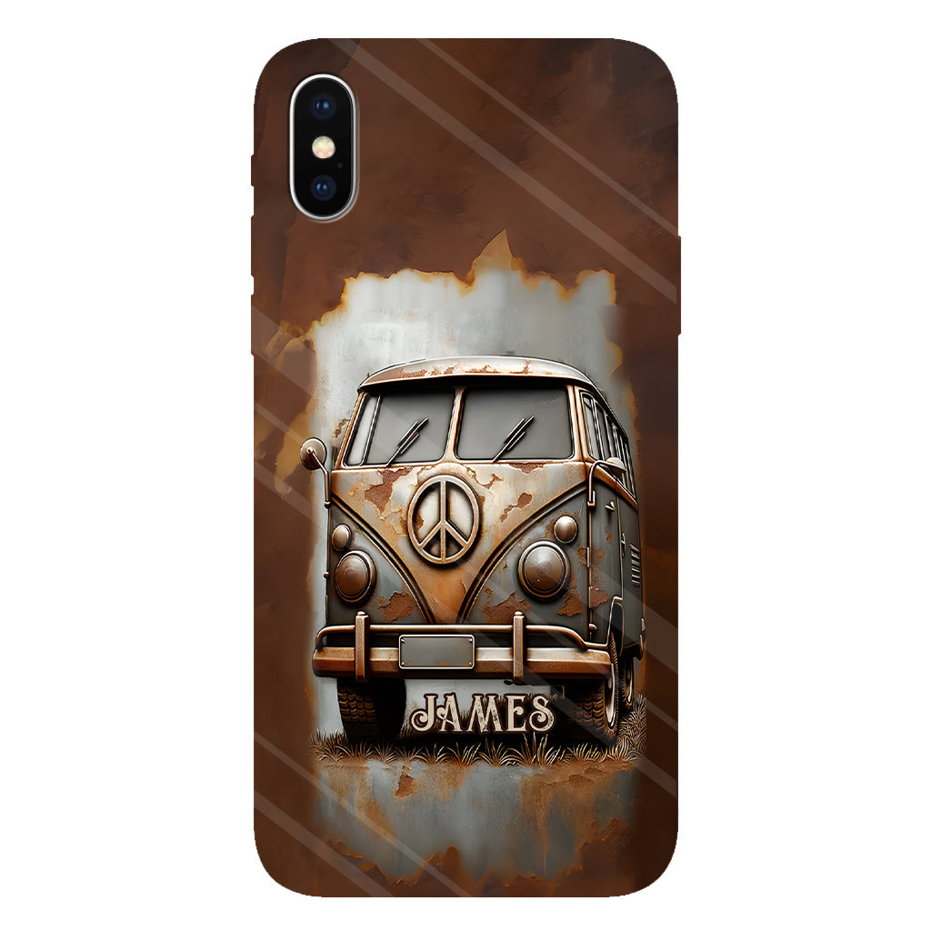 Camper Van Peace Symbol Vintage Soul - Personalized Hippie Full Print Phone Case