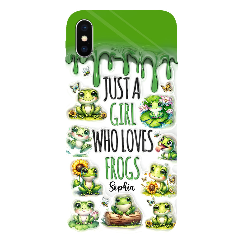 Une fille qui adore les grenouilles - Coque de téléphone personnalisée avec motif grenouille