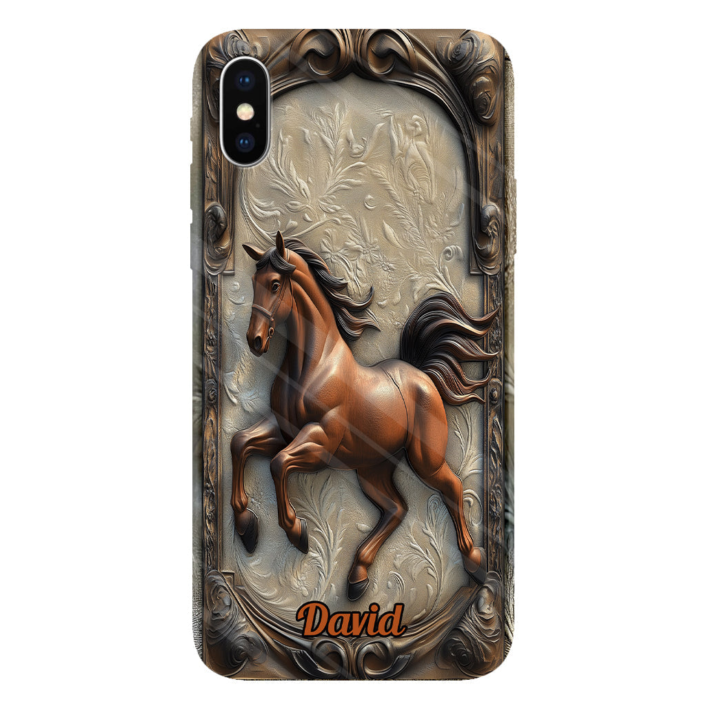 Coque de téléphone personnalisée Love Horse avec motif cheval intégral