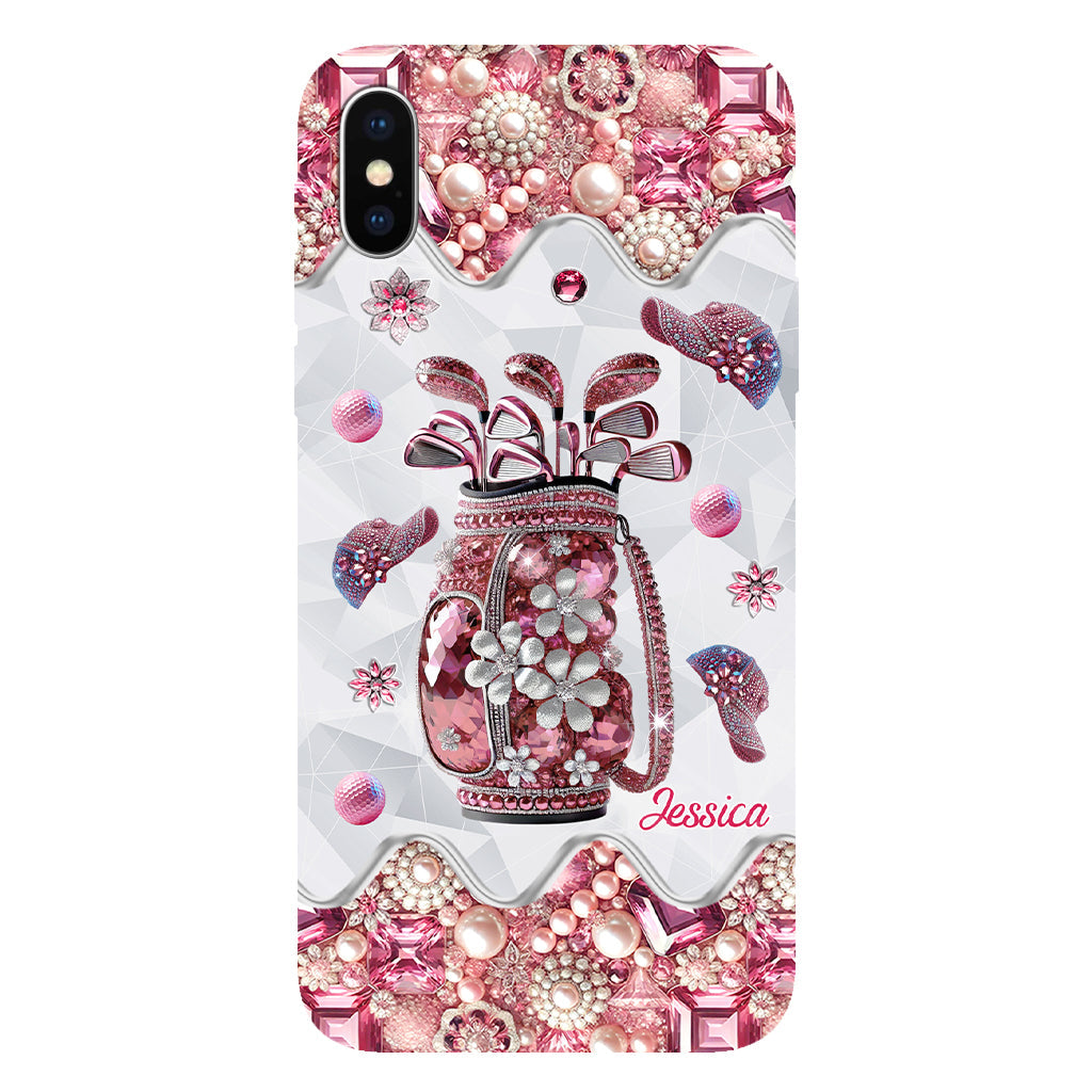 Une fille qui adore le golf - Coque de téléphone personnalisée avec imprimé golf intégral