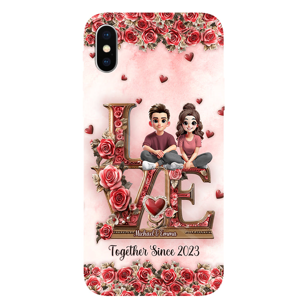 Je t'aimerai toujours - Coque de téléphone personnalisée pour couple avec impression intégrale
