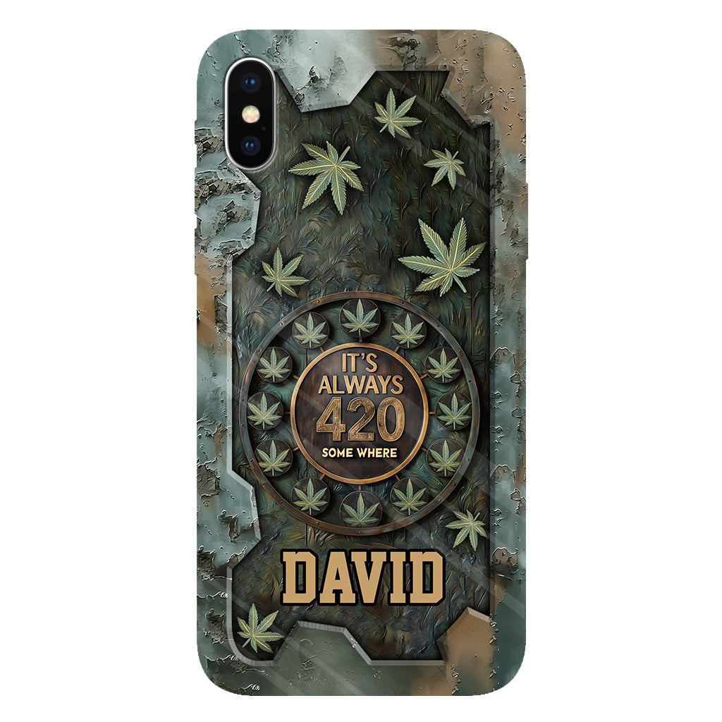 C'est toujours 420 - Coque de téléphone personnalisée avec impression intégrale sur le thème du cannabis