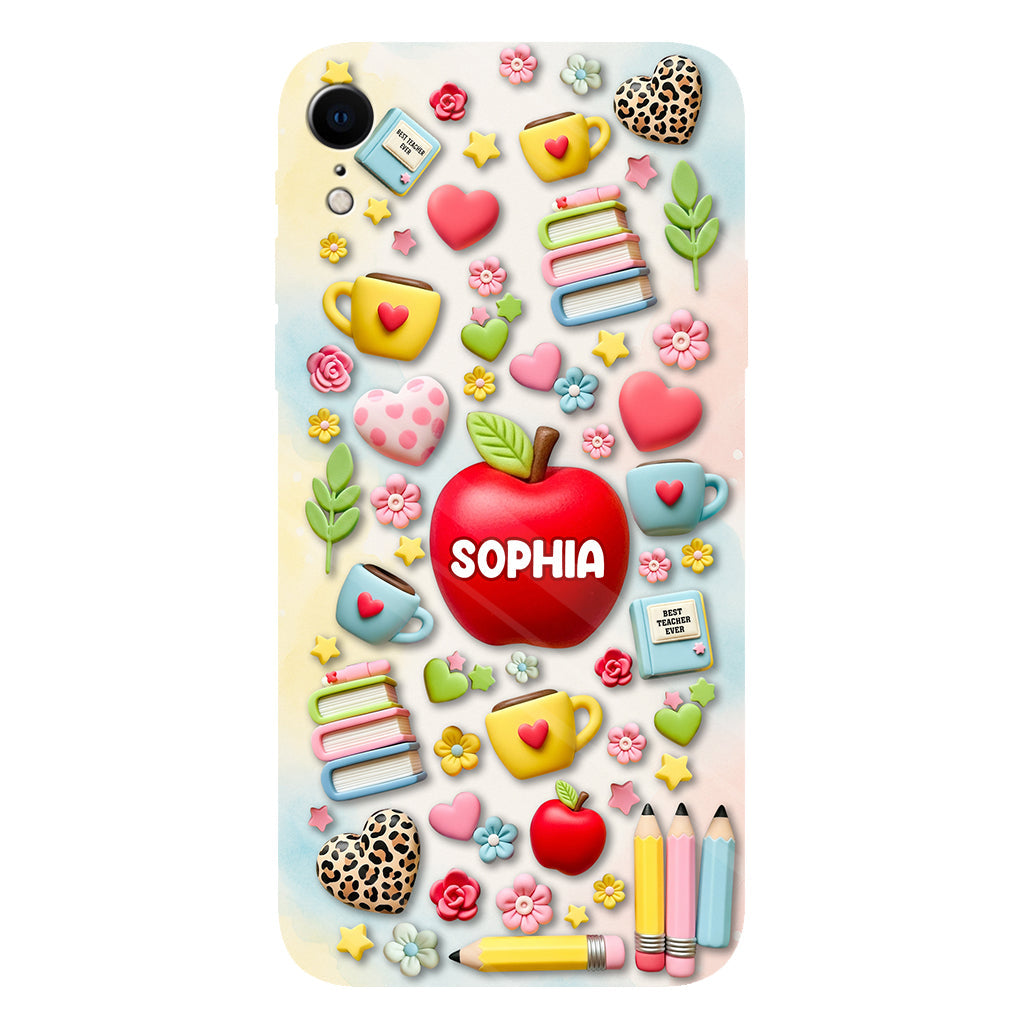 Meilleur professeur du monde - Coque de téléphone et support de téléphone personnalisés avec impression intégrale - Meilleur professeur