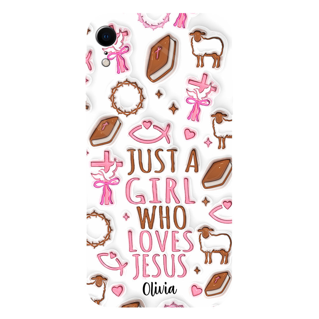 Juste une fille qui aime Jésus - Coque de téléphone personnalisée avec impression chrétienne intégrale
