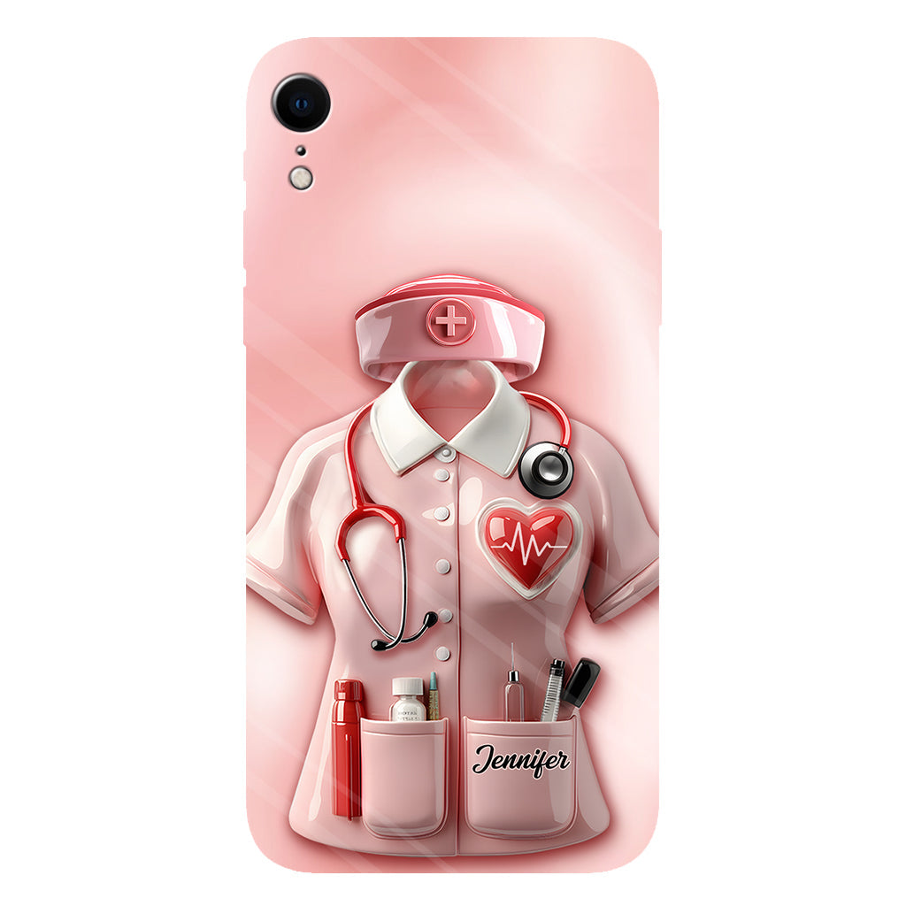 Les infirmières sont au cœur des soins de santé - Coque de téléphone personnalisée avec le texte intégral « Infirmière »