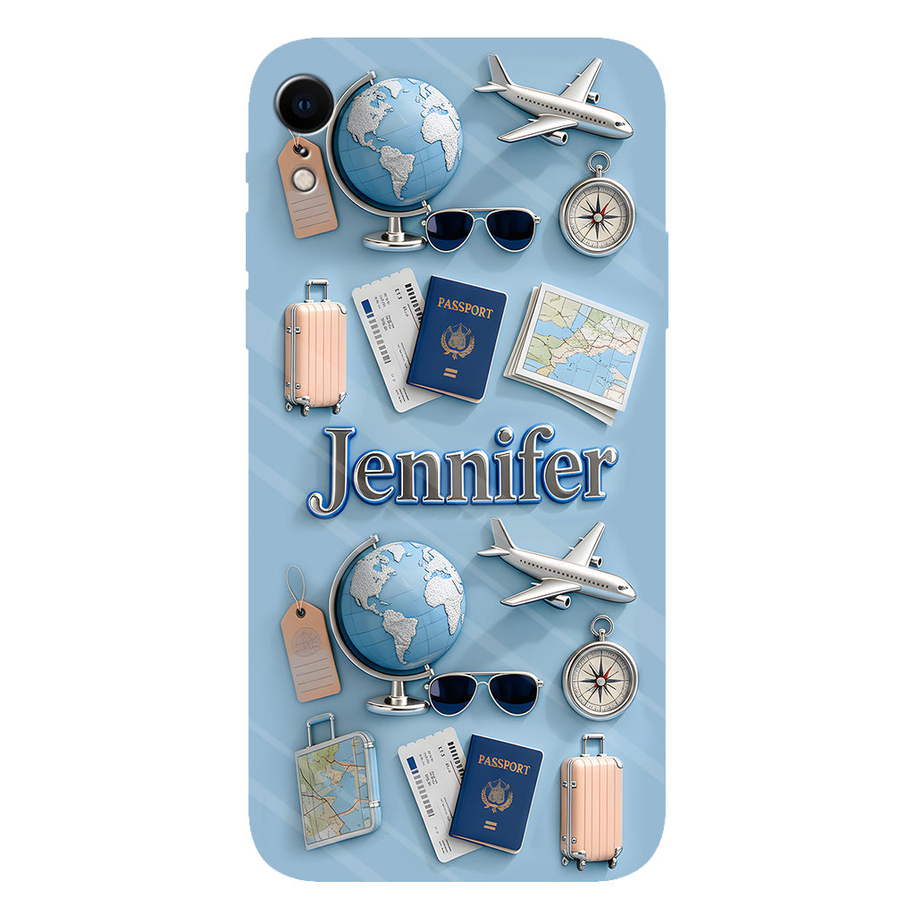 Une fille qui adore voyager - Coque de téléphone personnalisée avec impression intégrale sur le thème du voyage