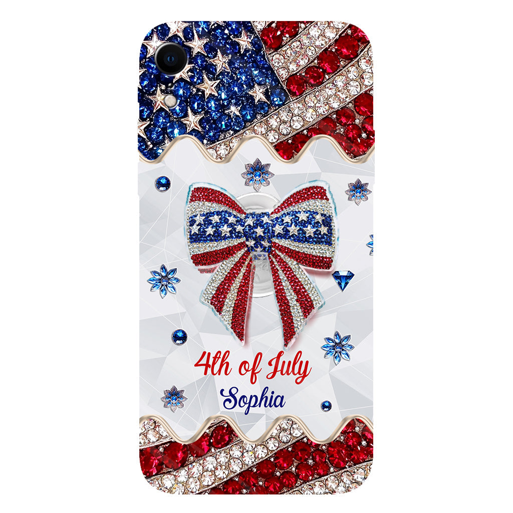 Fête de l'Indépendance - Coque de téléphone et support personnalisés avec impression intégrale pour la fête nationale américaine (4 juillet).