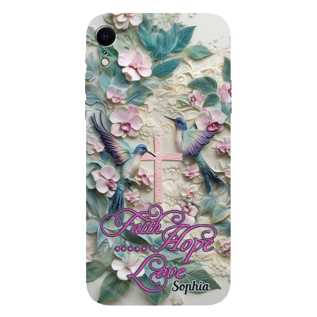 Faith Hope Love - Personalized Hummingbird Full Print Phone Case