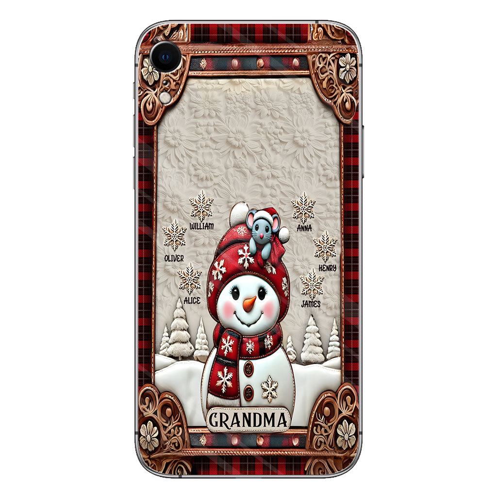 Grandma Snowman Christmas - Personalized Grandma Phone Case