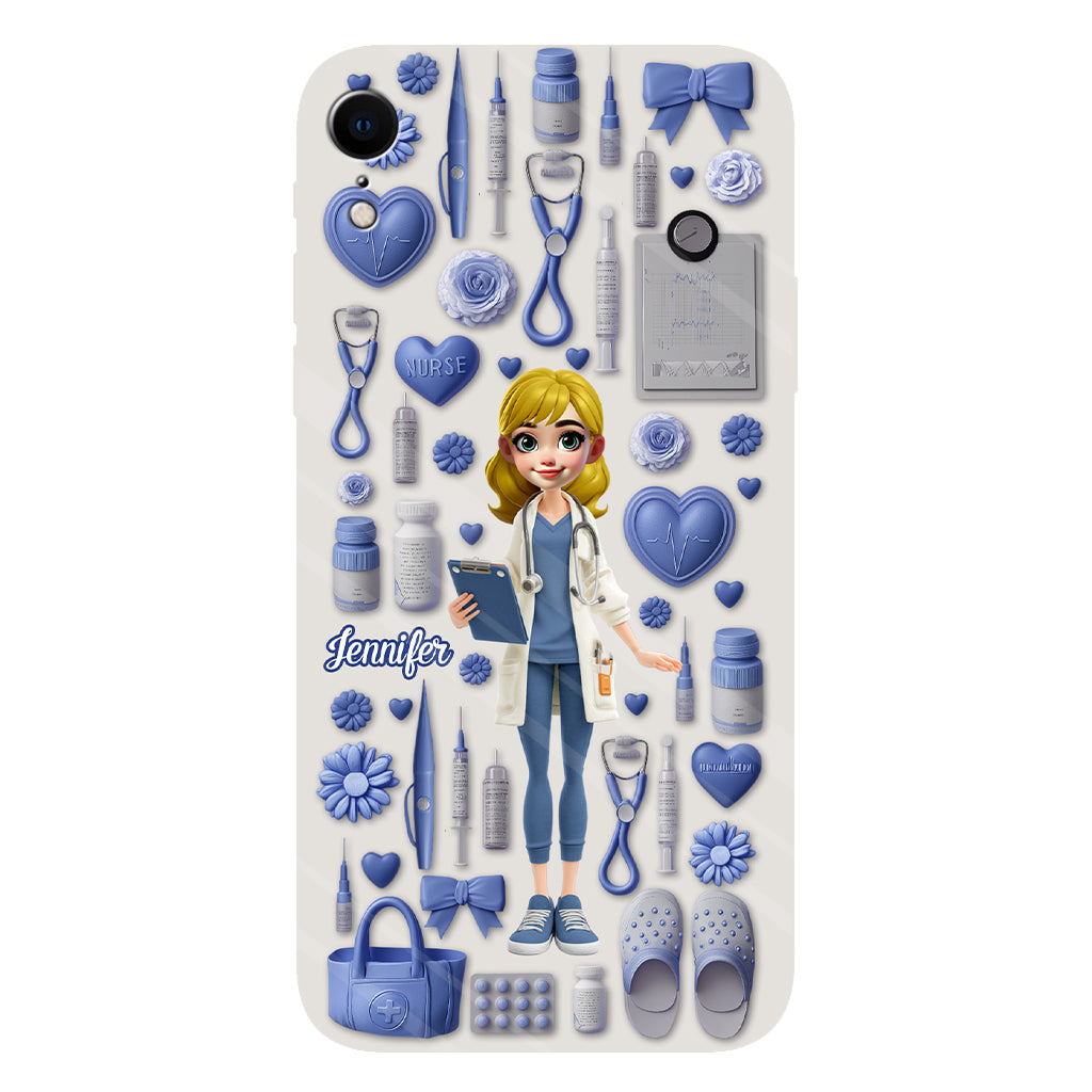 Le métier d'infirmière est un travail de cœur - Coque de téléphone personnalisée avec impression intégrale pour infirmière