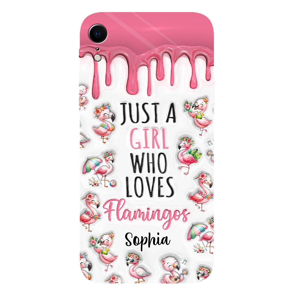 Just A Girl Who Loves Flamingos - Personalized Flamingo Full Print Phone Case