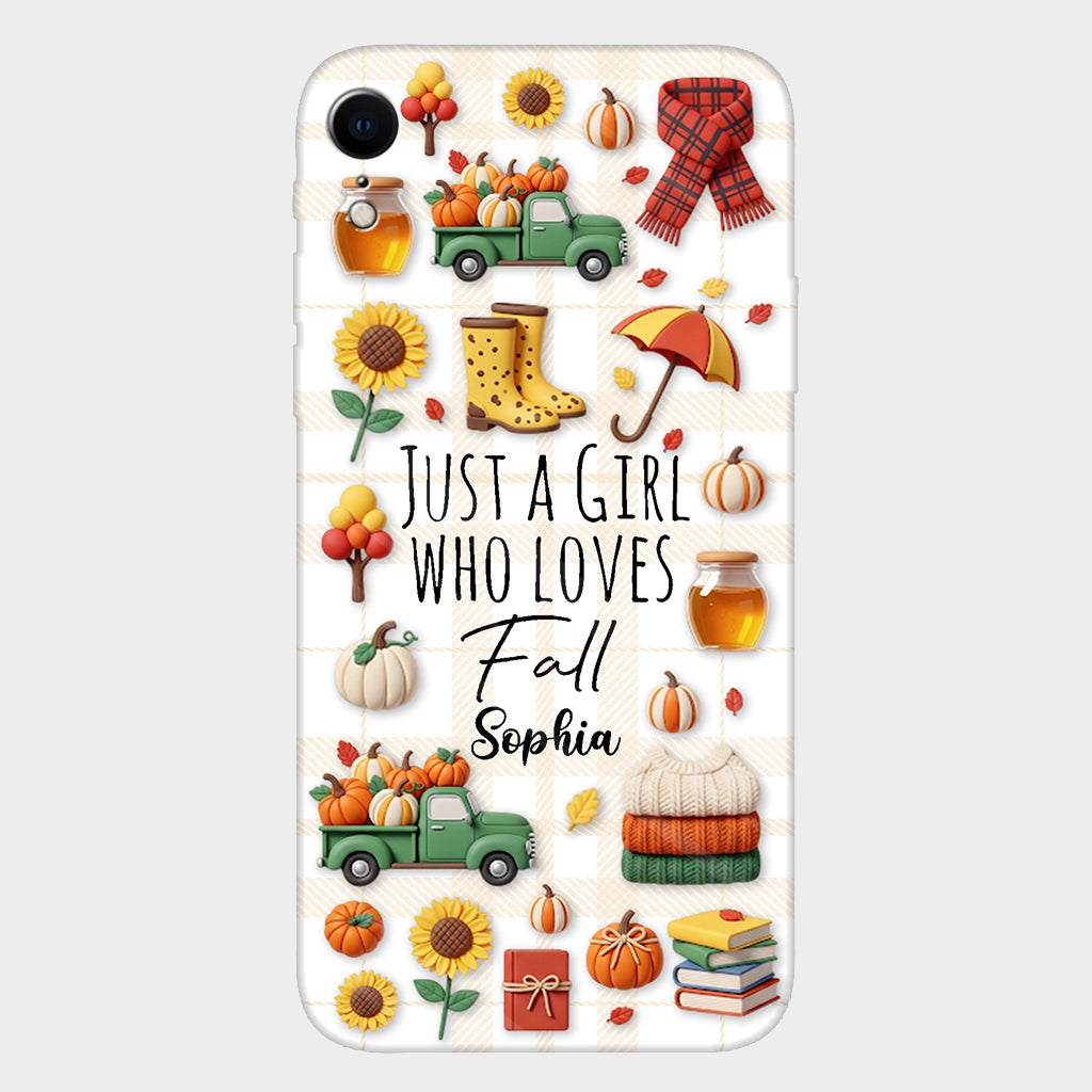 Juste une fille qui aime l'automne - Coque de téléphone personnalisée avec imprimé automnal