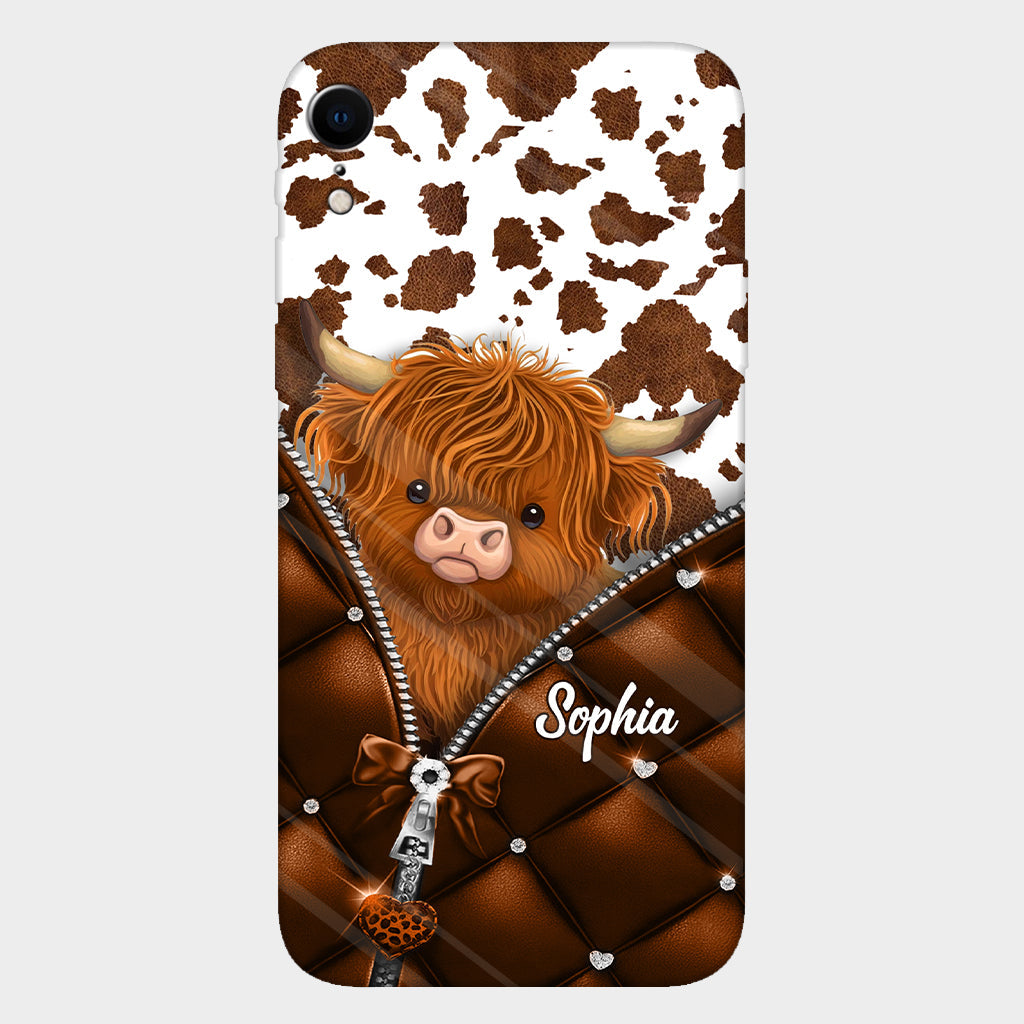 Coque de téléphone personnalisée avec imprimé vache des Highlands - Mignonne vache des Highlands