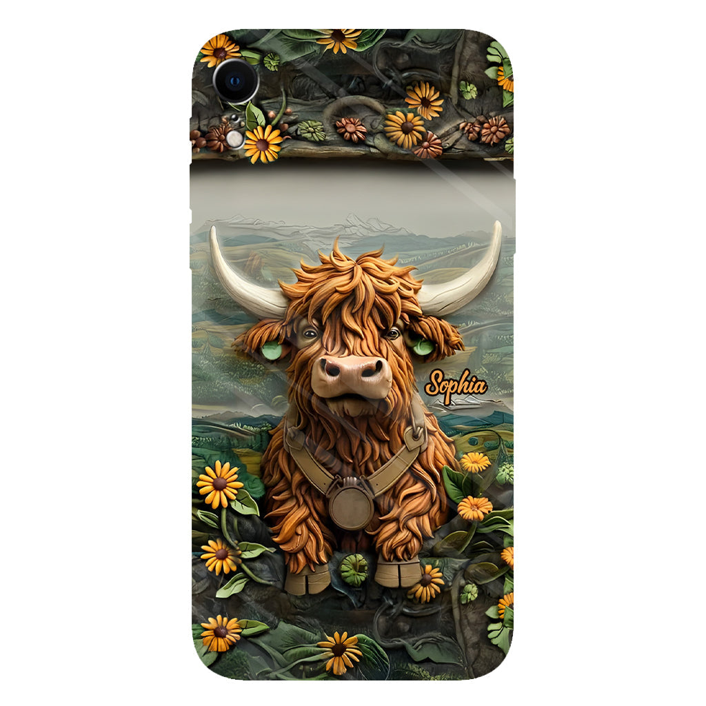Coque de téléphone personnalisée avec imprimé vache des Highlands - Mignonne vache des Highlands