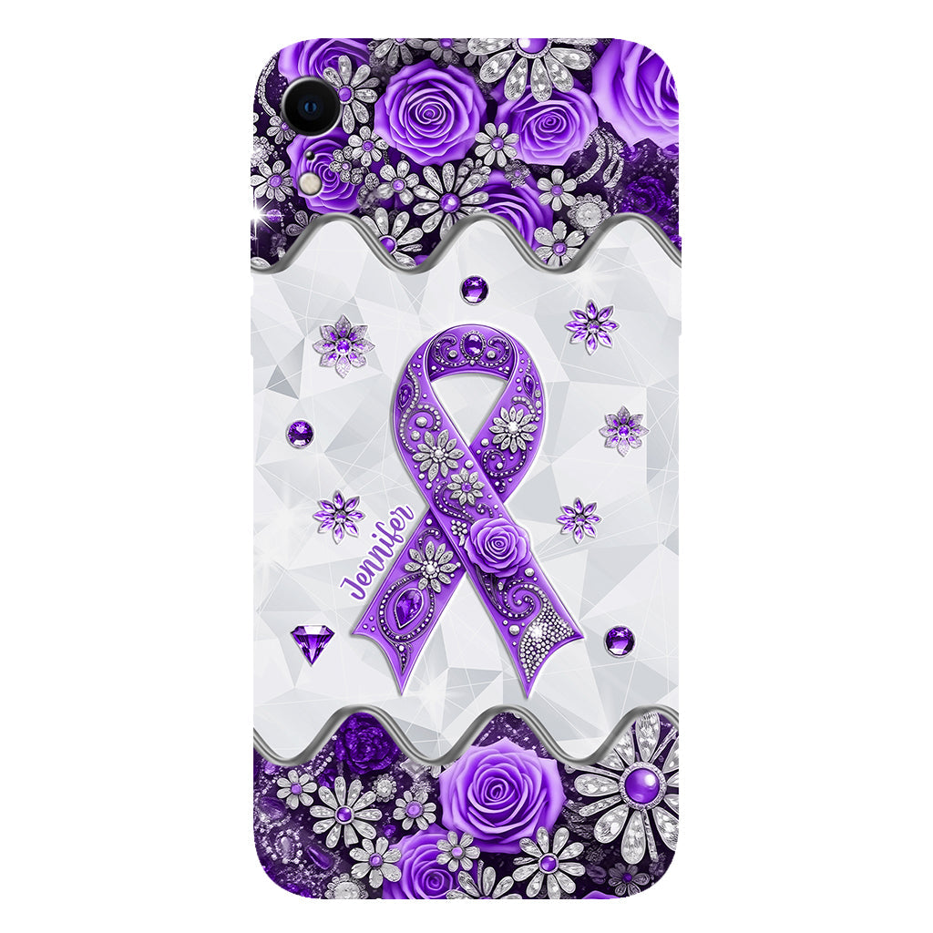 Sensibilisation au cancer - Coque de téléphone personnalisée avec impression intégrale sur la sensibilisation au cancer du pancréas