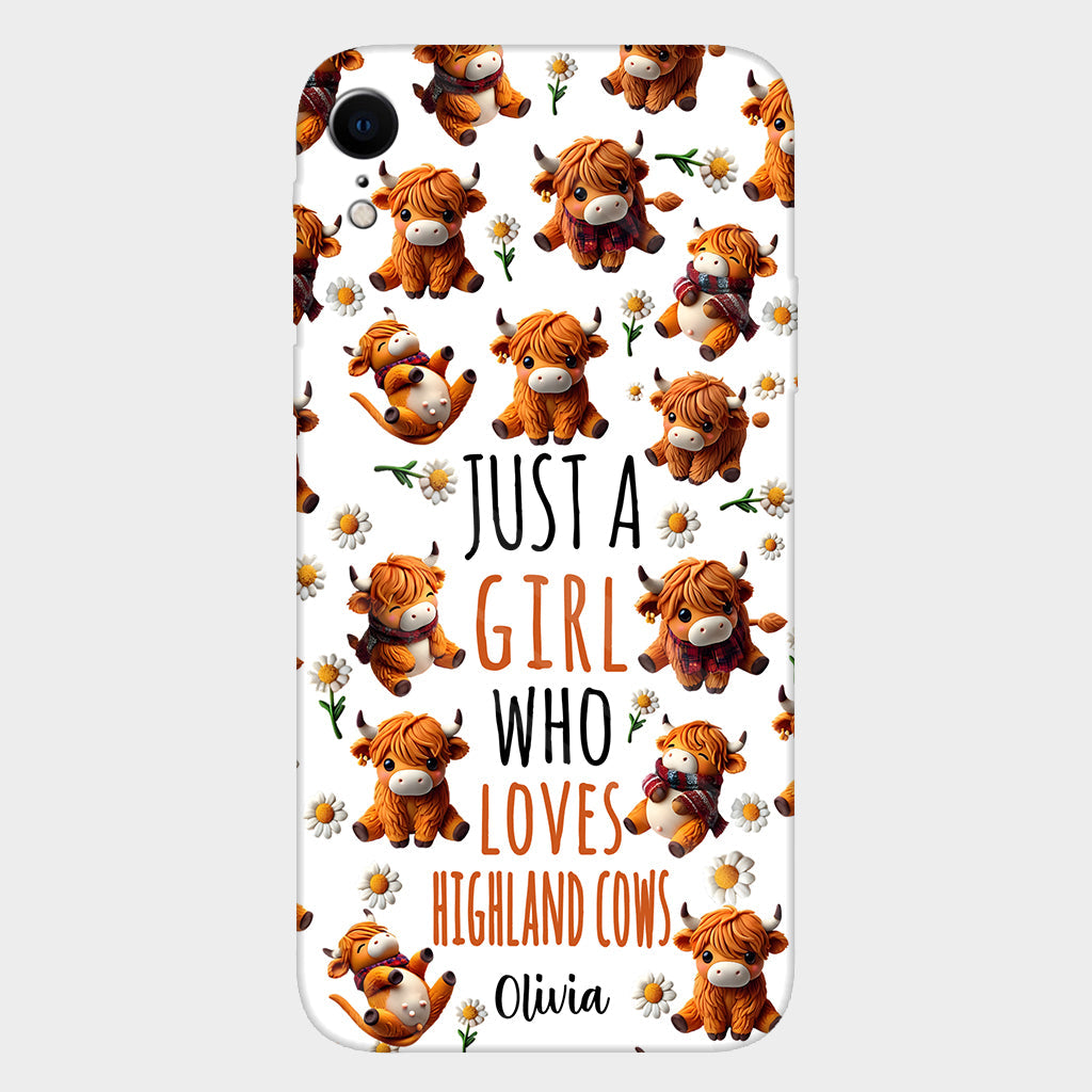Just A Girl Who Loves Highland Cows - Personalized Highland Cow Full Print Phone Case