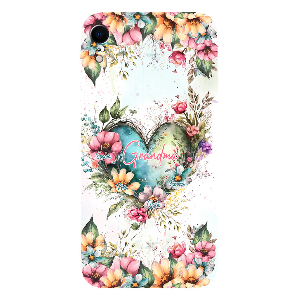 Les fleurs de la maman de grand-mère - Coque de téléphone personnalisée avec impression intégrale « Grand-mère »