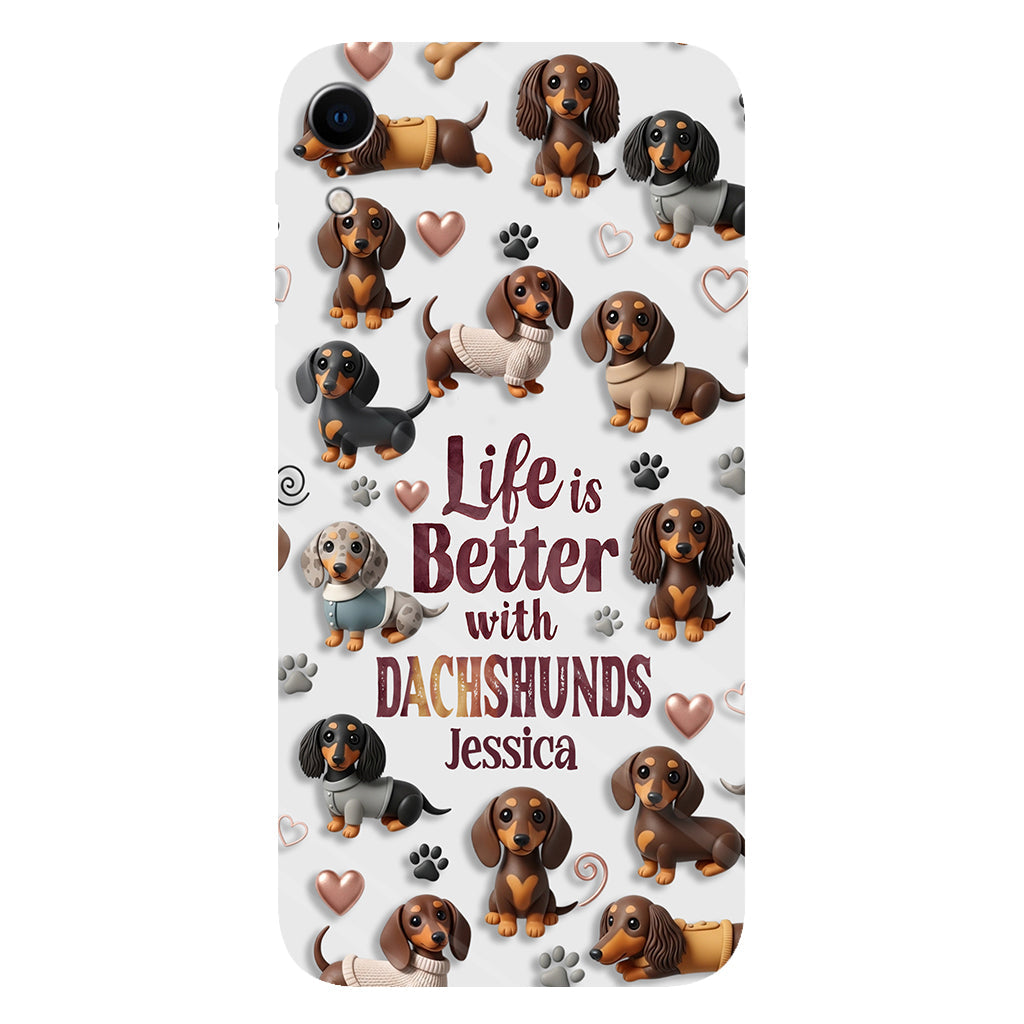 Juste une fille qui aime les chiens - Coque de téléphone personnalisée avec impression intégrale de chien