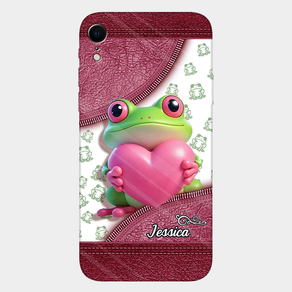 Coque de téléphone personnalisée Love Frog avec motif grenouille