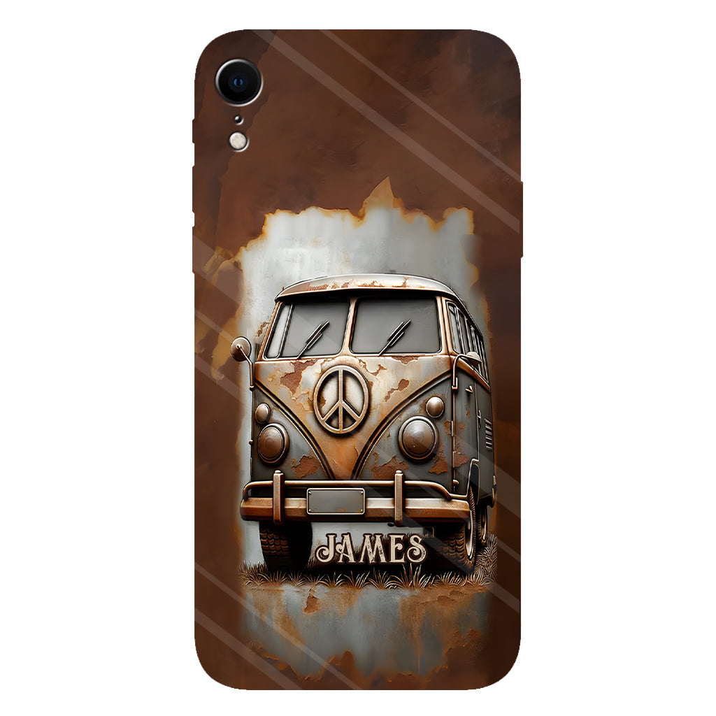Camper Van Peace Symbol Vintage Soul - Personalized Hippie Full Print Phone Case